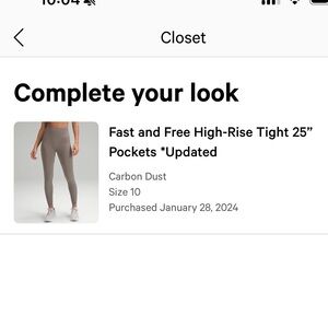 lululemon Fast and Free High-Waist Leggings 25”